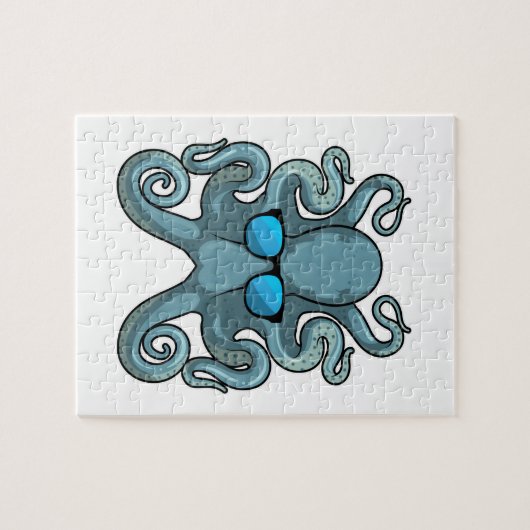 Octopus met zonnebril legpuzzel (Horizontaal)