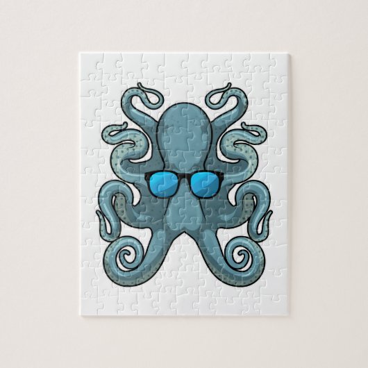 Octopus met zonnebril legpuzzel (Verticaal)