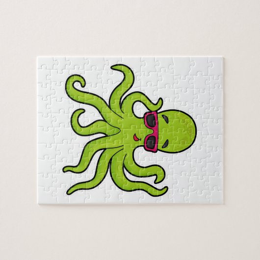 Octopus met zonnebril legpuzzel (Horizontaal)