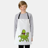 Octopus met zonnebril schort (Gedragen)