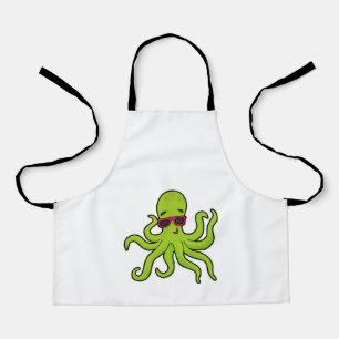 Octopus met zonnebril schort