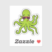 Octopus met zonnebril sticker (Vel)