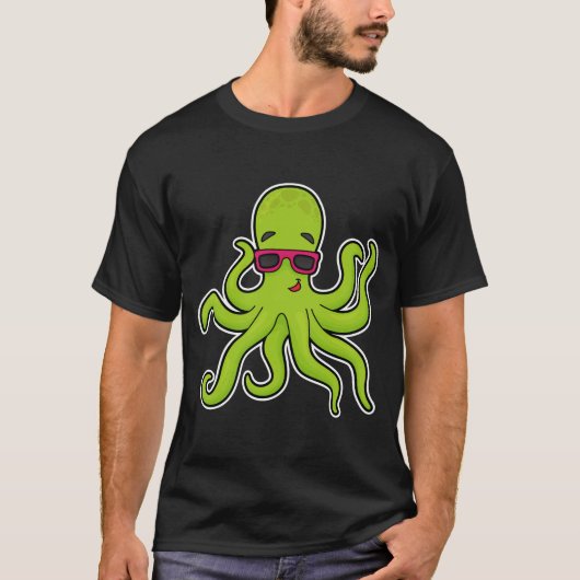 Octopus met zonnebril t-shirt (Voorkant)