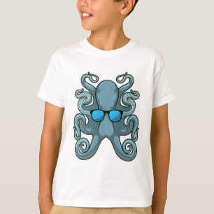 Octopus met zonnebril t-shirt