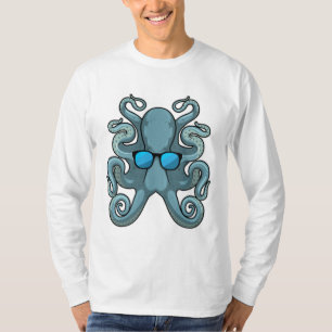 Octopus met zonnebril t-shirt
