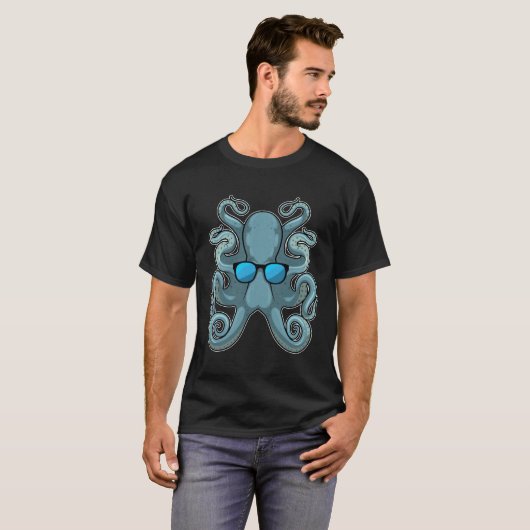 Octopus met zonnebril t-shirt (Voorkant volledig)