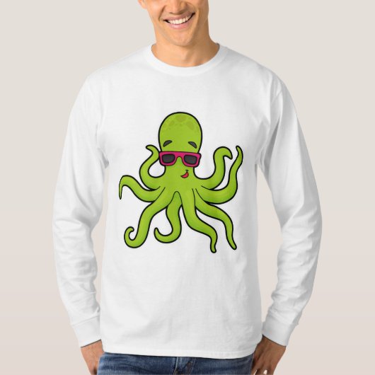 Octopus met zonnebril t-shirt (Voorkant)