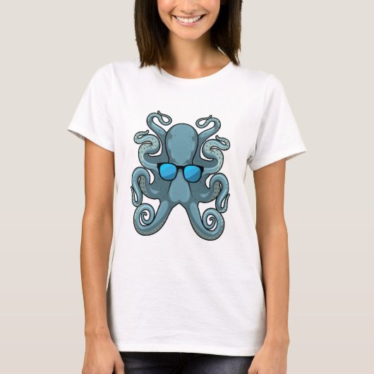 Octopus met zonnebril t-shirt (Voorkant)