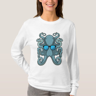 Octopus met zonnebril t-shirt