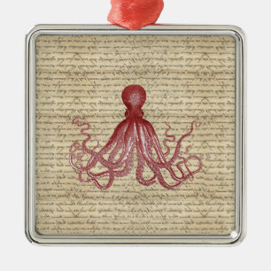  octopus metalen ornament