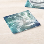 Octopus Midnight Blue Blauwgroen Waterverf  kunst Kartonnen Onderzetters (Schuin)