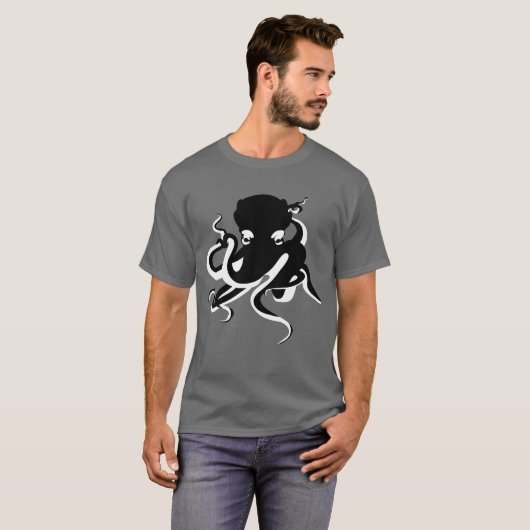 Octopus minimalistisch Nautical T-Shirt (Voorkant volledig)