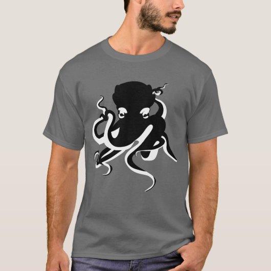 Octopus minimalistisch Nautical T-Shirt (Voorkant)