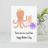 Octopus moederdag bedankkaart (Staand voorkant)