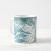 Octopus Mok Blauwgroen blauwe Waterverf  kunst (Voorkant links)