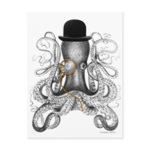 Octopus Monocle Bowler Pet Curiositeit