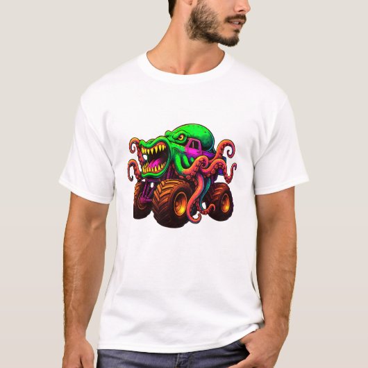 Octopus Monster Truck  T-shirt (Voorkant)