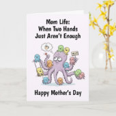 Octopus Mother's Day Card Kaart (Gele Bloem)