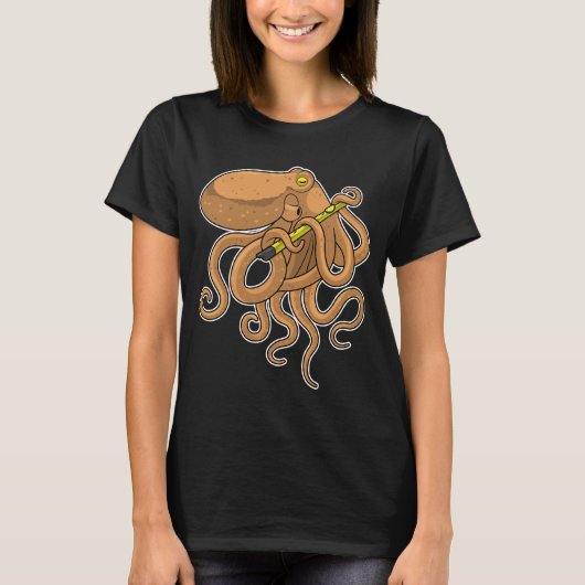 Octopus Musician Flute Music T-shirt (Voorkant)