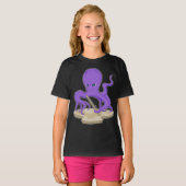Octopus Musician Flute Music T-shirt (Voorkant volledig)