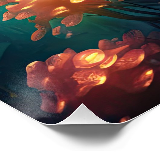 Octopus Mythische nautische onder het Zee Creature Perfect Poster (Hoek)