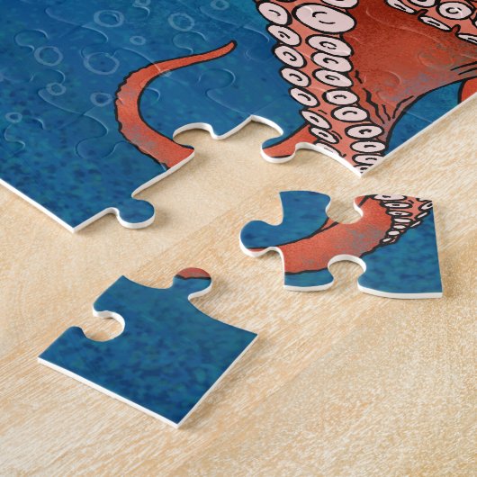 Octopus nadert legpuzzel (Zijkant)