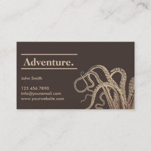 Octopus Nautical Adventure Calling Card Contactkaartje
