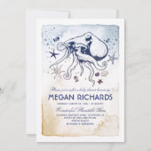 Octopus Nautical Beach Baby shower Kaart (Voorkant)