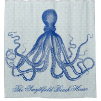  Octopus Nautical Beach House Anchors Blue