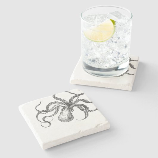 octopus Nautical Decor Table Decorting Stenen Onderzetter (Zijkant)