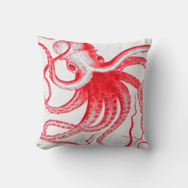 Octopus Nautical Steampunk  Kraken Monster Kussen (Voorkant)