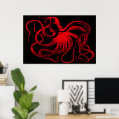 Octopus Nautical Steampunk  Kraken Monster Poster (Thuiskantoor)