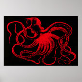 Octopus Nautical Steampunk  Kraken Monster Poster (Voorkant)