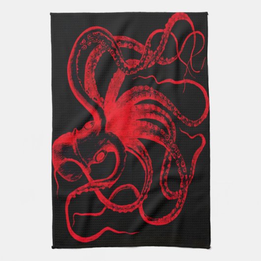 Octopus Nautical Steampunk  Kraken Monster Theedoek (Verticaal)