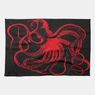 Octopus Nautical Steampunk Vintage Kraken Monster Theedoek