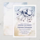 Octopus - Nautisch - onder het Zee huwelijk Kaart (Voorkant / Achterkant)