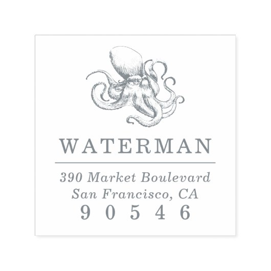 octopus | Nautisch retouradres Zelfinktende Stempel (Design)
