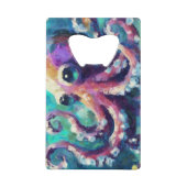 Octopus Nautisch Strand Kust gepersonaliseerd Creditkaart Flessenopener (Achterkant)
