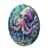 Octopus Nautisch Strand Kust gepersonaliseerd Dartbord (Voorkant Rechts)