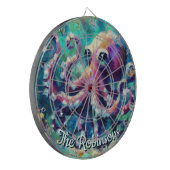 Octopus Nautisch Strand Kust gepersonaliseerd Dartbord (Voorkant Links)