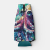 Octopus Nautisch Strand Kust gepersonaliseerd Flesjeskoeler (Achterkant)