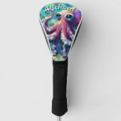 Octopus Nautisch Strand Kust gepersonaliseerd Golfheadcover (Voorkant)