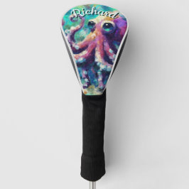 Octopus Nautisch Strand Kust gepersonaliseerd Golfheadcover
