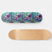Octopus Nautisch Strand Kust gepersonaliseerd Persoonlijk Skateboard (Horizontaal)