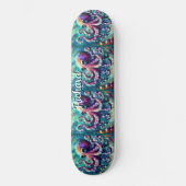 Octopus Nautisch Strand Kust gepersonaliseerd Persoonlijk Skateboard (Voorkant)