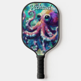 Octopus Nautisch Strand Kust gepersonaliseerd Pickleball Paddle