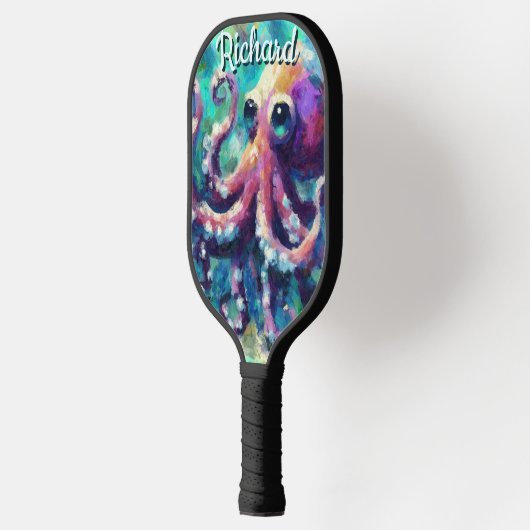 Octopus Nautisch Strand Kust gepersonaliseerd Pickleball Paddle (Links)