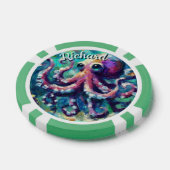 Octopus Nautisch Strand Kust gepersonaliseerd Poker Chips (Enkel)