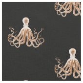 Octopus nautisch zwart stof (Close Up)