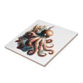 Octopus nautische mariene zee creatures chic tegeltje (Zijkant)
